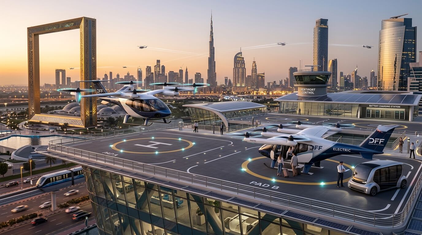 Dubai Flying Taxis: Vertiports, Launch Timelines & Routes