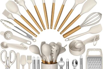 Umite Chef Cooking Utensils Set- Khaki Silicone Kitchen Utensils Set,...