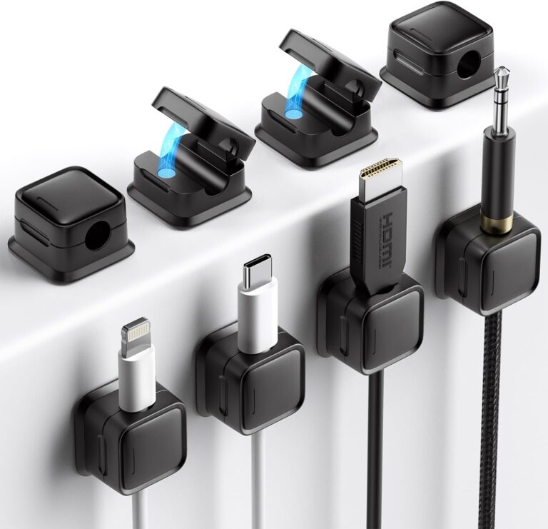 Costop 8 Pack Magnetic Cord Organizer, Cable Smooth Adjustable Easy Secure Cable Management, Wire Holder Keeper Organizer, Hide Or Organize Phone USB Charger Cable for Home,Office,Car,Desk,Nightstand
