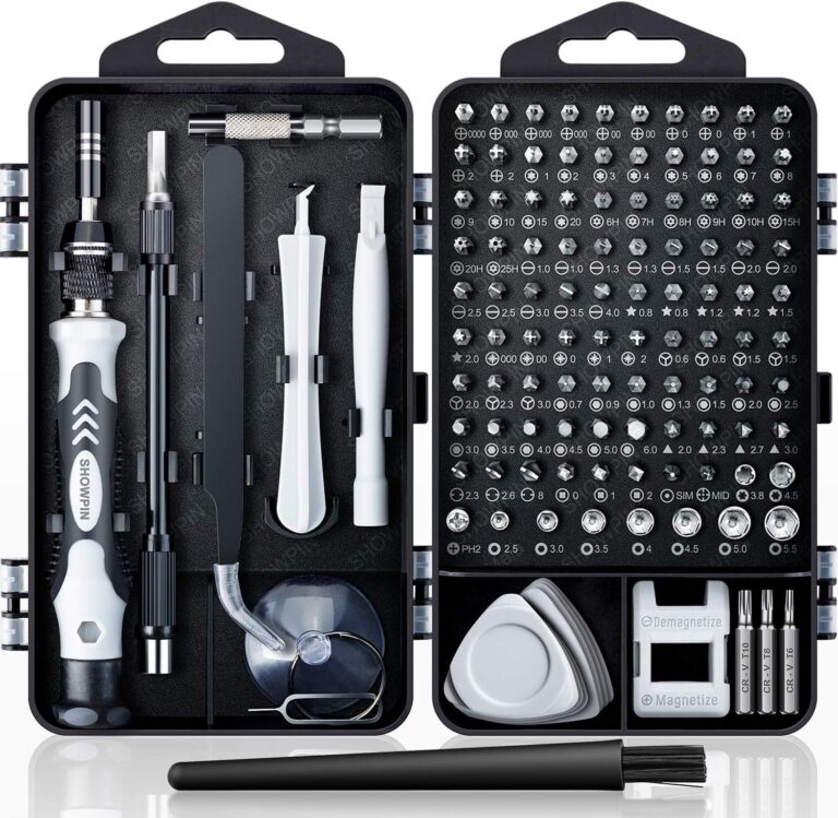 SHOWPIN Computer Repair Kit 122 in 1 Magnetic Laptop Screwdriver Kit Precision Screwdriver Set Small Impact Screw Driver Set with Case for Computer Laptop PC for iPhone Watch Ps4 DIY Hand Tools -Grey